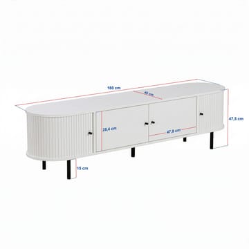 Bryric TV-benk 180 cm - Sapphire Oak/Svart - Møbler - TV- & Mediamøbler - TV benk & mediabenk