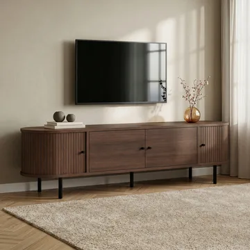 Bryric TV-benk 180 cm - Valnøtt/Svart - Møbler - TV- & Mediamøbler - TV benk & mediabenk