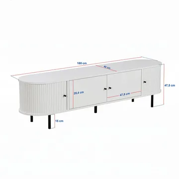 Bryric TV-benk 180 cm - Valnøtt/Svart - Møbler - TV- & Mediamøbler - TV benk & mediabenk