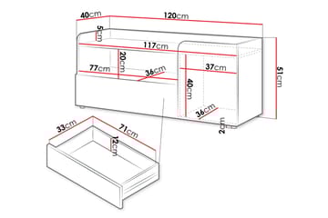 Buhan TV-benk 120 cm - Beige / Brun - Møbler - TV- & Mediamøbler - TV benk & mediabenk