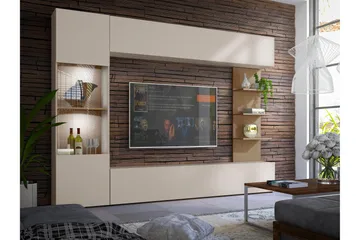 Bunda TV-møbelsett 250x30 cm - Beige - Møbler - TV- & Mediamøbler - TV-møbelsett