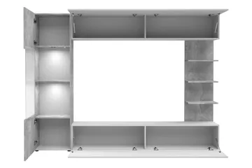 Bunda TV-møbelsett 250x30 cm - Grå / Hvit - Møbler - TV- & Mediamøbler - TV-møbelsett