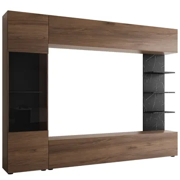 Bunda TV-veggseksjon 250 cm - brun - Møbler - TV- & Mediamøbler - TV-møbelsett
