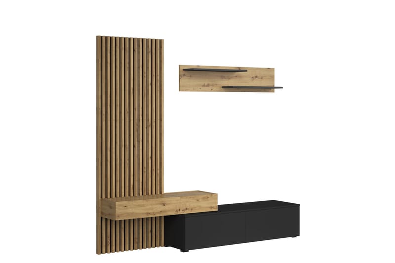 Bunkar TV-møbelsett 210x43 cm - Brun / Svart - Møbler - TV- & Mediamøbler - TV-møbelsett