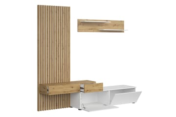 Bunkar TV-møbelsett 210x43 cm - Brun / Svart - Møbler - TV- & Mediamøbler - TV-møbelsett