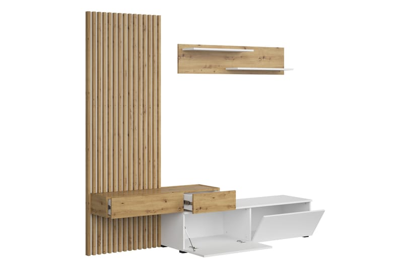 Bunkar TV-møbelsett 210x43 cm - Brun / Svart - Møbler - TV- & Mediamøbler - TV-møbelsett