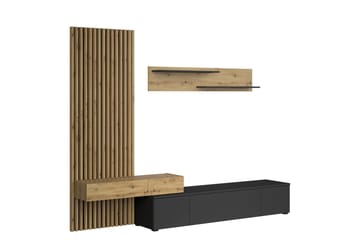 Bunkar TV-møbelsett 250x43 cm - Brun / Svart - Møbler - TV- & Mediamøbler - TV-møbelsett