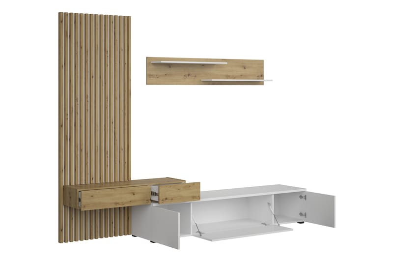 Bunkar TV-møbelsett 250x43 cm - Brun / Svart - Møbler - TV- & Mediamøbler - TV-møbelsett