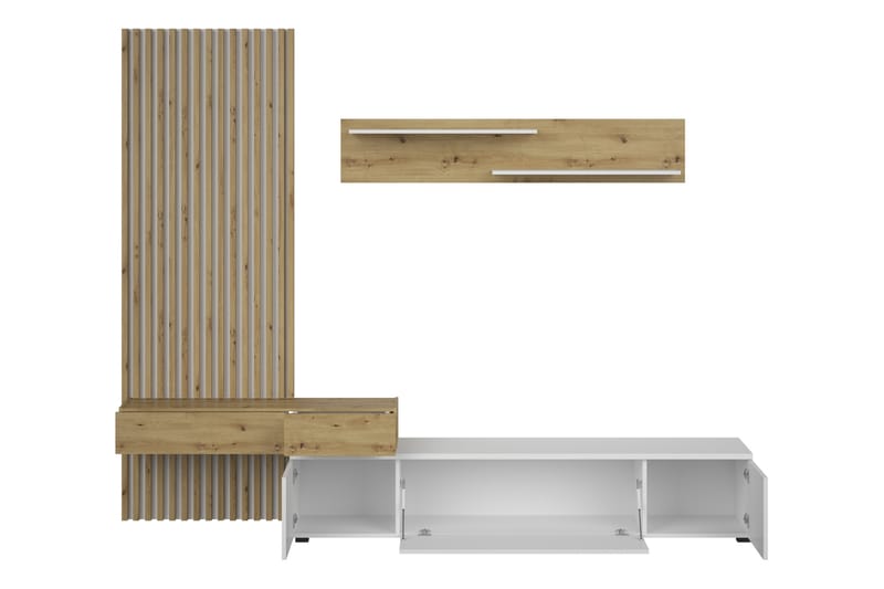 Bunkar TV-møbelsett 250x43 cm - Brun / Svart - Møbler - TV- & Mediamøbler - TV-møbelsett