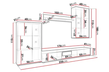 Bunta Tv-Møbelsett - Brun - Møbler - TV- & Mediamøbler - TV-møbelsett