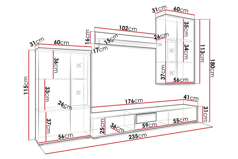 Bunta Tv-Møbelsett - Brun - Møbler - TV- & Mediamøbler - TV-møbelsett