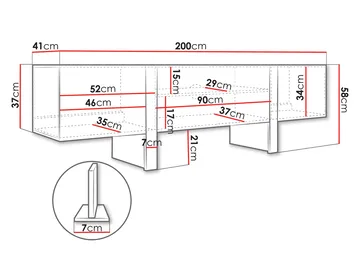 Calvenn Gulvstående TV-benk 200 cm med Oppbevaring i Malt Tre - Beige - Møbler - TV- & Mediamøbler - TV benk & mediabenk