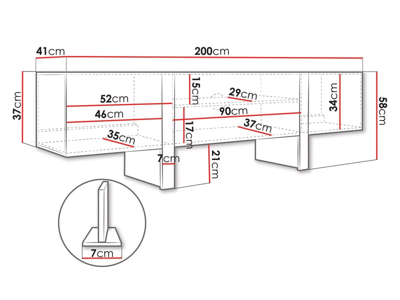 Calvenn TV-benk 200 cm - Møbler - TV- & Mediamøbler - TV-skap