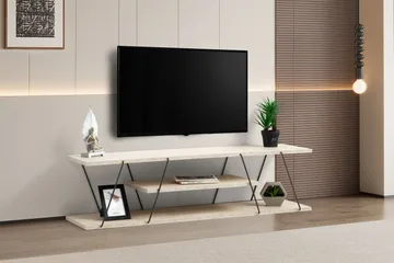 Canaz TV-benk 120 cm - Svart/Marmor - Møbler - TV- & Mediamøbler - TV benk & mediabenk