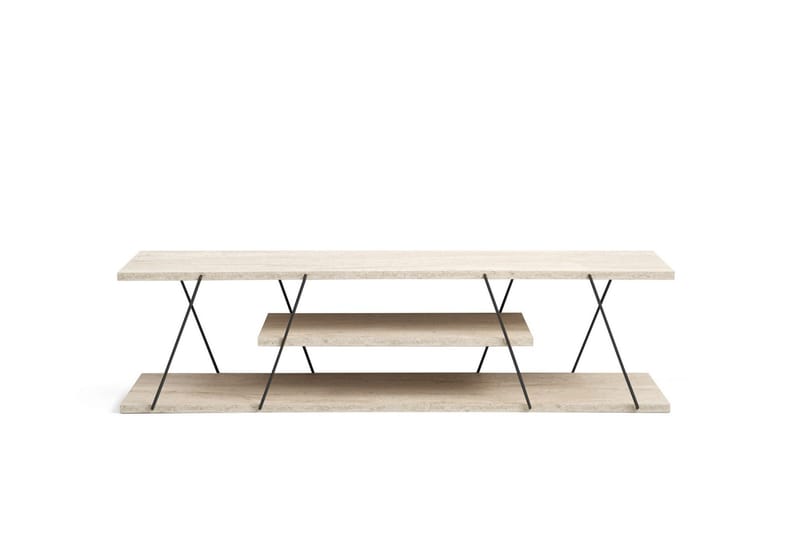 Canaz TV-benk 120 cm, Svart/Marmor