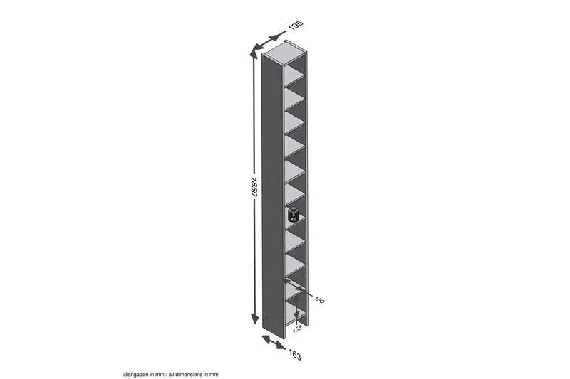 Hallo CD-Hylle 20 cm - Betong - Møbler - TV- & Mediamøbler - CD-hylle & DVD-hylle