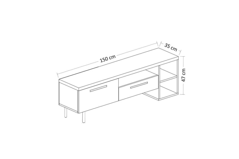 Chaclla TV-benk 150 cm - Beige - Møbler - TV- & Mediamøbler - TV benk & mediabenk