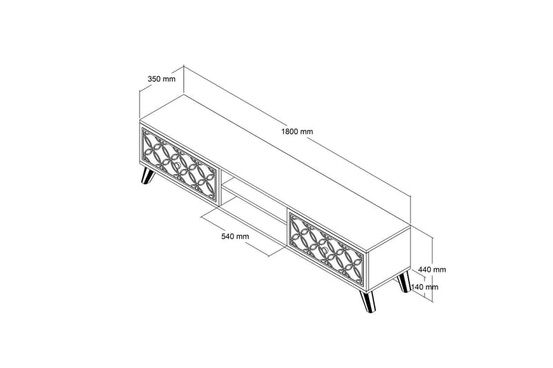 Chass TV-benk 180 cm - Beige - Møbler - TV- & Mediamøbler - TV benk & mediabenk