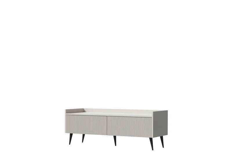 Chiku Gulvstående TV-benk 121 cm med Oppbevaring i Malt Tre, Beige