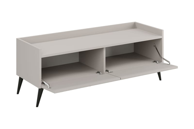 Chiku Gulvstående TV-benk 121 cm med Oppbevaring i Malt Tre - Beige - Møbler - TV- & Mediamøbler - TV benk & mediabenk