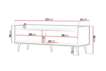 Chiku TV-benk 121 cm - Beige - Møbler - TV- & Mediamøbler - TV benk & mediabenk