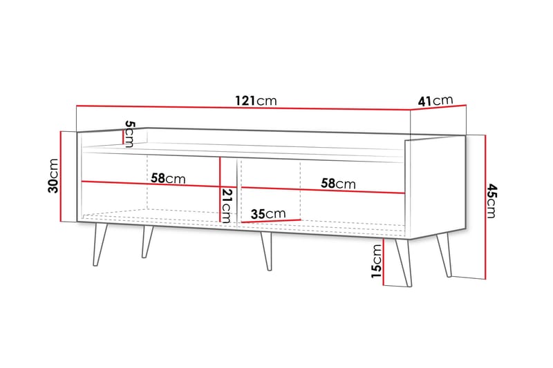 Chiku TV-benk 121 cm - Beige - Møbler - TV- & Mediamøbler - TV benk & mediabenk