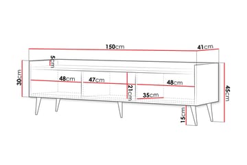Chiku TV-benk 150 cm - Beige - Møbler - TV- & Mediamøbler - TV benk & mediabenk