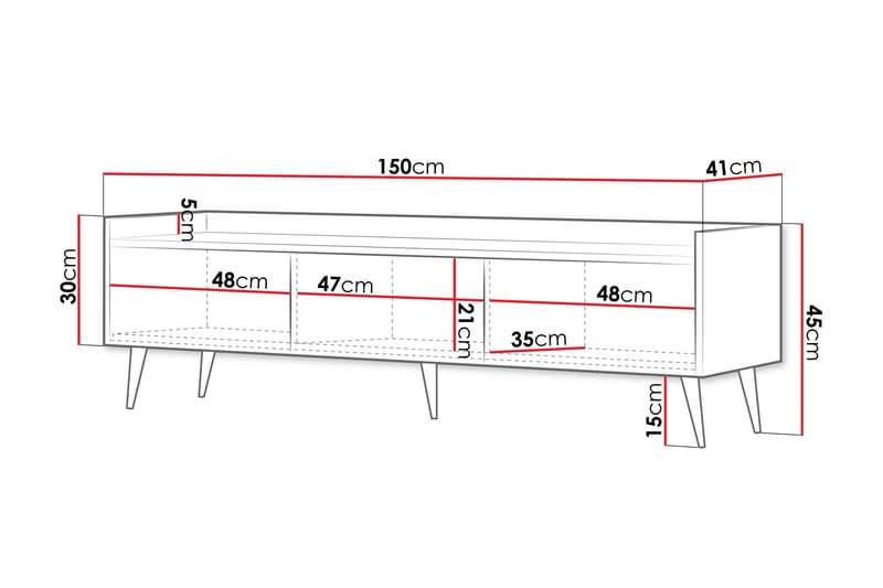 Chiku TV-benk 150 cm - Beige - Møbler - TV- & Mediamøbler - TV benk & mediabenk