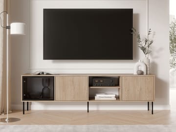 Claven Gulvstående TV-benk 201 cm med Oppbevaring i Lyst Tre - Beige - Møbler - TV- & Mediamøbler - TV benk & mediabenk