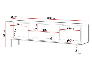 Claven TV-benk 183 cm - brun - Møbler - TV- & Mediamøbler - TV benk & mediabenk
