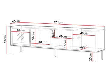 Claven TV-benk 201 cm - brun - Møbler - TV- & Mediamøbler - TV benk & mediabenk