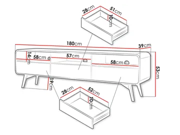 Corvan TV-benk 180 cm - Møbler - TV- & Mediamøbler - TV-skap