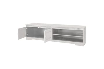 Cubrix Gulvstående TV-benk 162 cm med Oppbevaring i Furu - Hvit - Møbler - TV- & Mediamøbler - TV benk & mediabenk