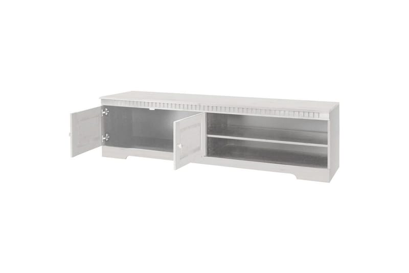 Cubrix Gulvstående TV-benk 162 cm med Oppbevaring i Furu - Hvit - Møbler - TV- & Mediamøbler - TV benk & mediabenk
