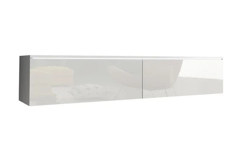 Cuguen TV-benk 140 cm LED-belysning - Hvit/Hvit LED - Møbler - TV- & Mediamøbler - TV benk & mediabenk