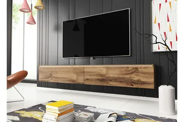 Cuguen Tv-skap 180 cm Hvit LED - Lyse Natur - Møbler - TV- & Mediamøbler - TV benk & mediabenk