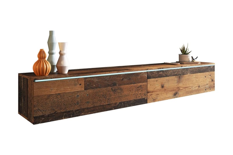 Cuguen Tv-skap 180 cm Hvit LED - Natur - Møbler - TV- & Mediamøbler - TV benk & mediabenk
