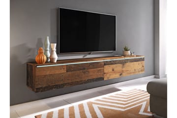 Cuguen Tv-skap 180 cm Hvit LED - Natur - Møbler - TV- & Mediamøbler - TV benk & mediabenk