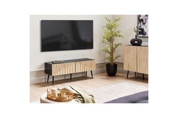 Dalcross Rektangulær TV-benk med Oppbevaring i Tre med Metallben - Beige - Møbler - TV- & Mediamøbler - TV benk & mediabenk