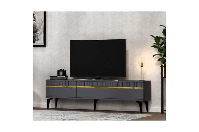 Defneia TV-benk 180 cm - Gull/Antrasitt - Møbler - TV- & Mediamøbler - TV benk & mediabenk