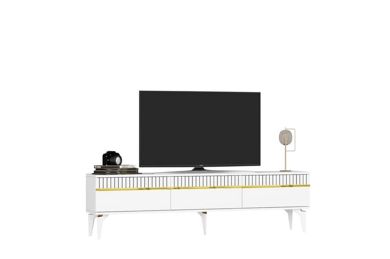 Defneia TV-benk 180 cm - Gull/Hvit - Møbler - TV- & Mediamøbler - TV benk & mediabenk