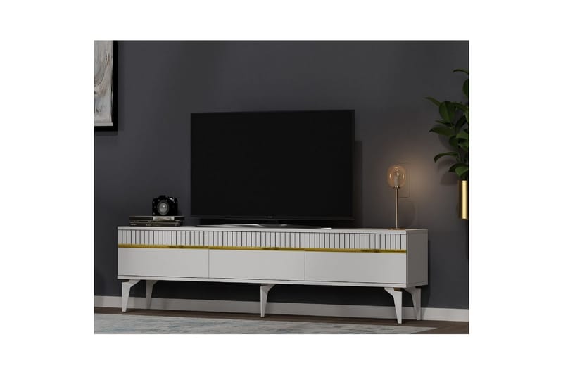 Defneia TV-benk 180 cm - Gull/Hvit - Møbler - TV- & Mediamøbler - TV benk & mediabenk