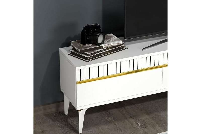Defneia TV-benk 180 cm - Gull/Hvit - Møbler - TV- & Mediamøbler - TV benk & mediabenk