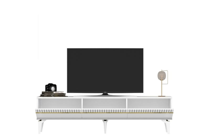 Defneia TV-benk 180 cm - Gull/Hvit - Møbler - TV- & Mediamøbler - TV benk & mediabenk