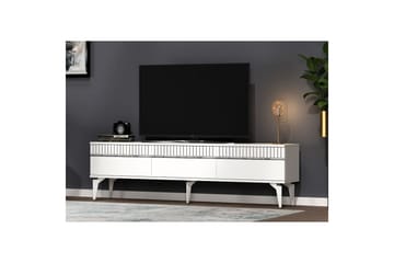 Defneia TV-benk 180 cm - Hvit/Sølv - Møbler - TV- & Mediamøbler - TV benk & mediabenk