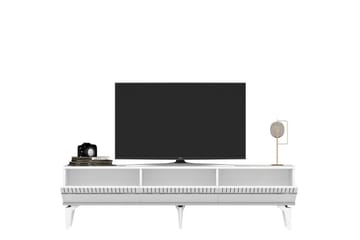 Defneia TV-benk 180 cm - Hvit/Sølv - Møbler - TV- & Mediamøbler - TV benk & mediabenk
