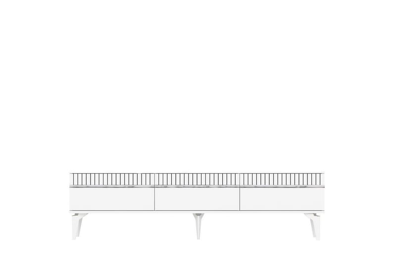 Defneia TV-benk 180 cm - Hvit/Sølv - Møbler - TV- & Mediamøbler - TV benk & mediabenk