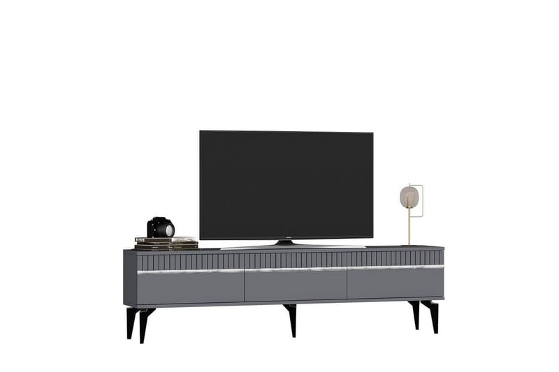 Defneia TV-benk 180 cm - Sølv/Antrasitt - Møbler - TV- & Mediamøbler - TV benk & mediabenk