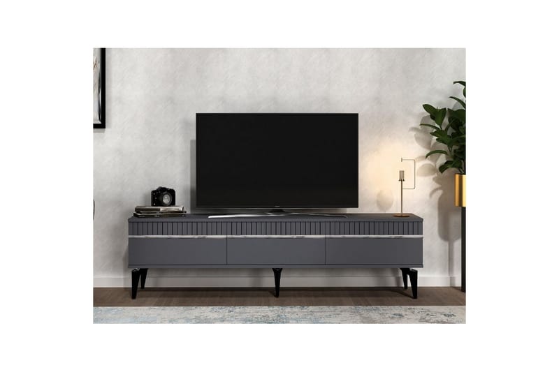 Defneia TV-benk 180 cm - Sølv/Antrasitt - Møbler - TV- & Mediamøbler - TV benk & mediabenk