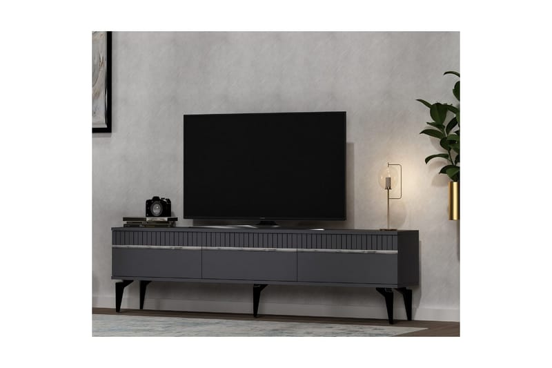 Defneia TV-benk 180 cm - Sølv/Antrasitt - Møbler - TV- & Mediamøbler - TV benk & mediabenk
